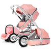 Luxury Baby Stroller 3 in 1 with Car Seat Portable Reversible High Landscape Baby Stroller Hot Mom Pink Stroller Travel Pram