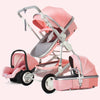 Luxury Baby Stroller 3 in 1 with Car Seat Portable Reversible High Landscape Baby Stroller Hot Mom Pink Stroller Travel Pram