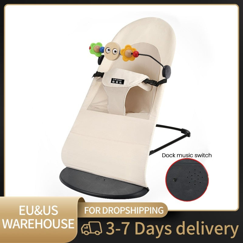 Baby Recliner Baby Rocking Chair Child Cradle Bed Baby Artifact Newborn Comfort Chair Baby Sleep Bed Music Baby Chair Bed Coax